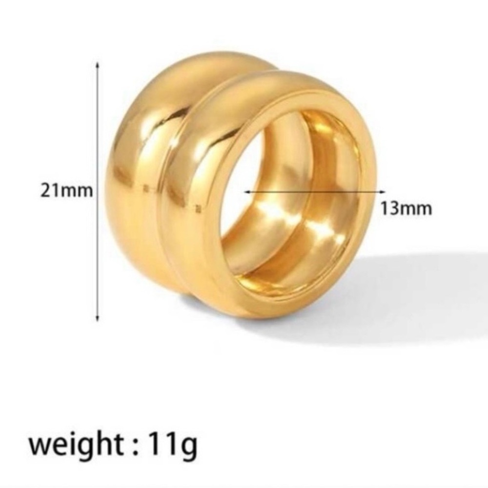 Gorgeous 18K Gold Chunky Ring Band size 6 - Picture 6 of 7